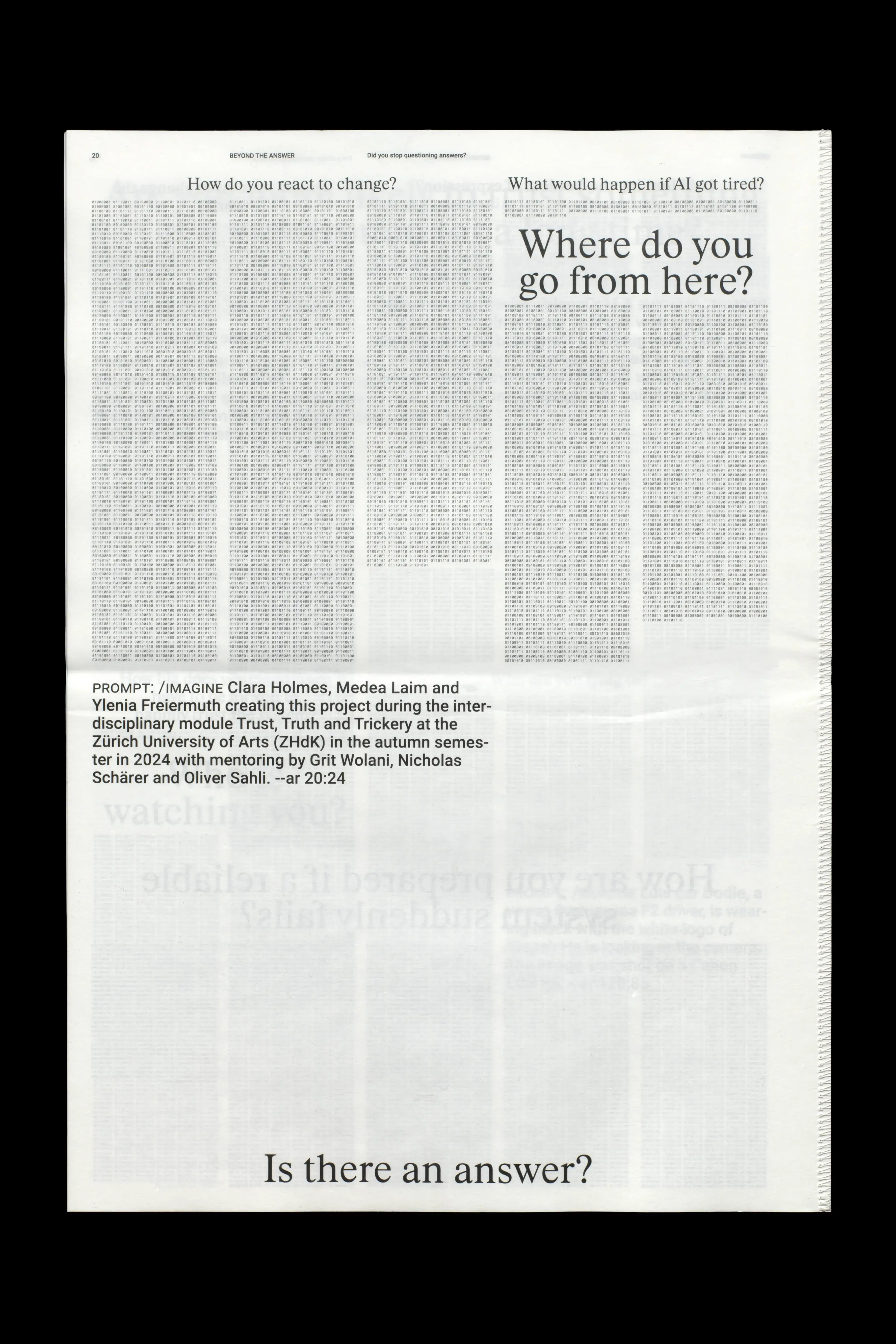 last page with question: where do you go from here and is there an answer