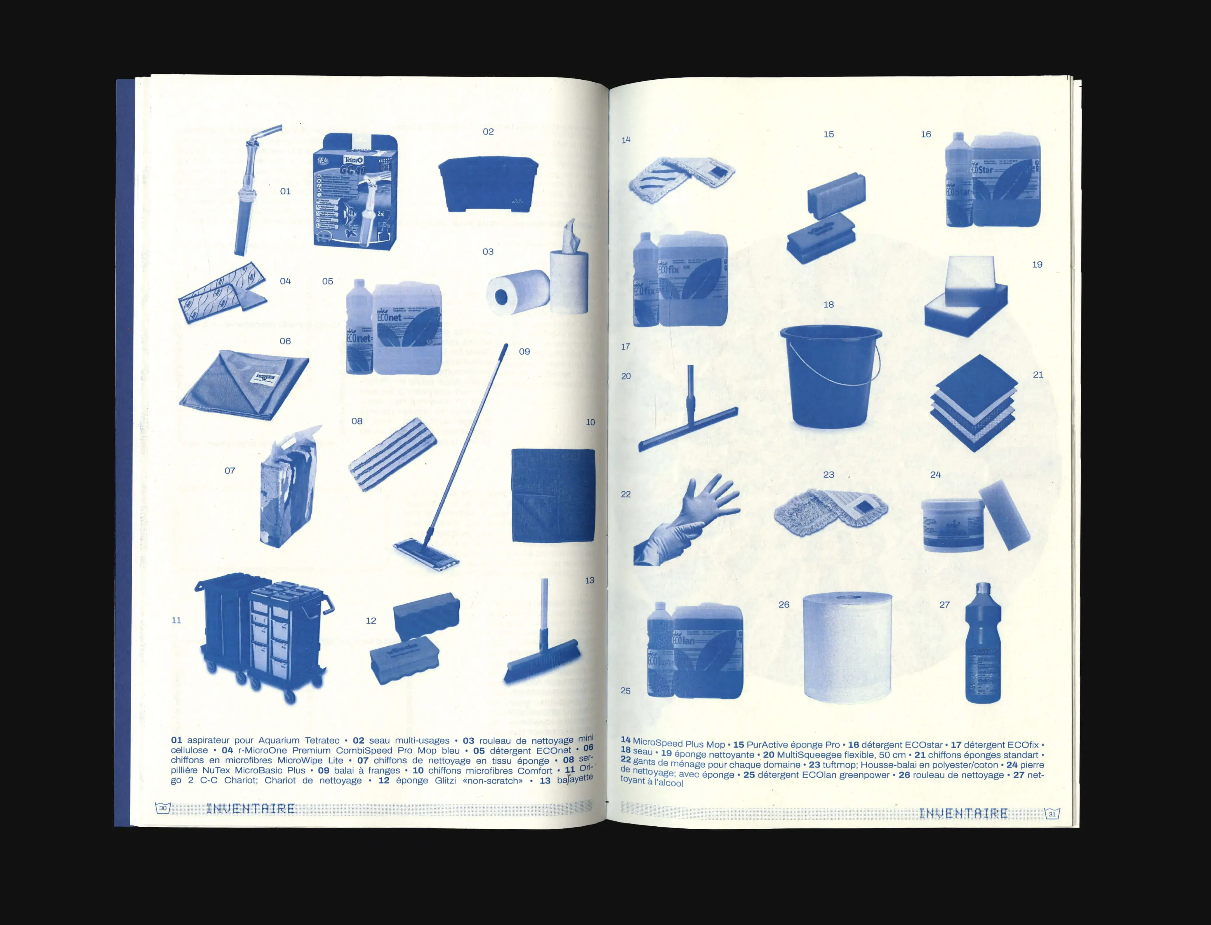 cleaning articles, inventary