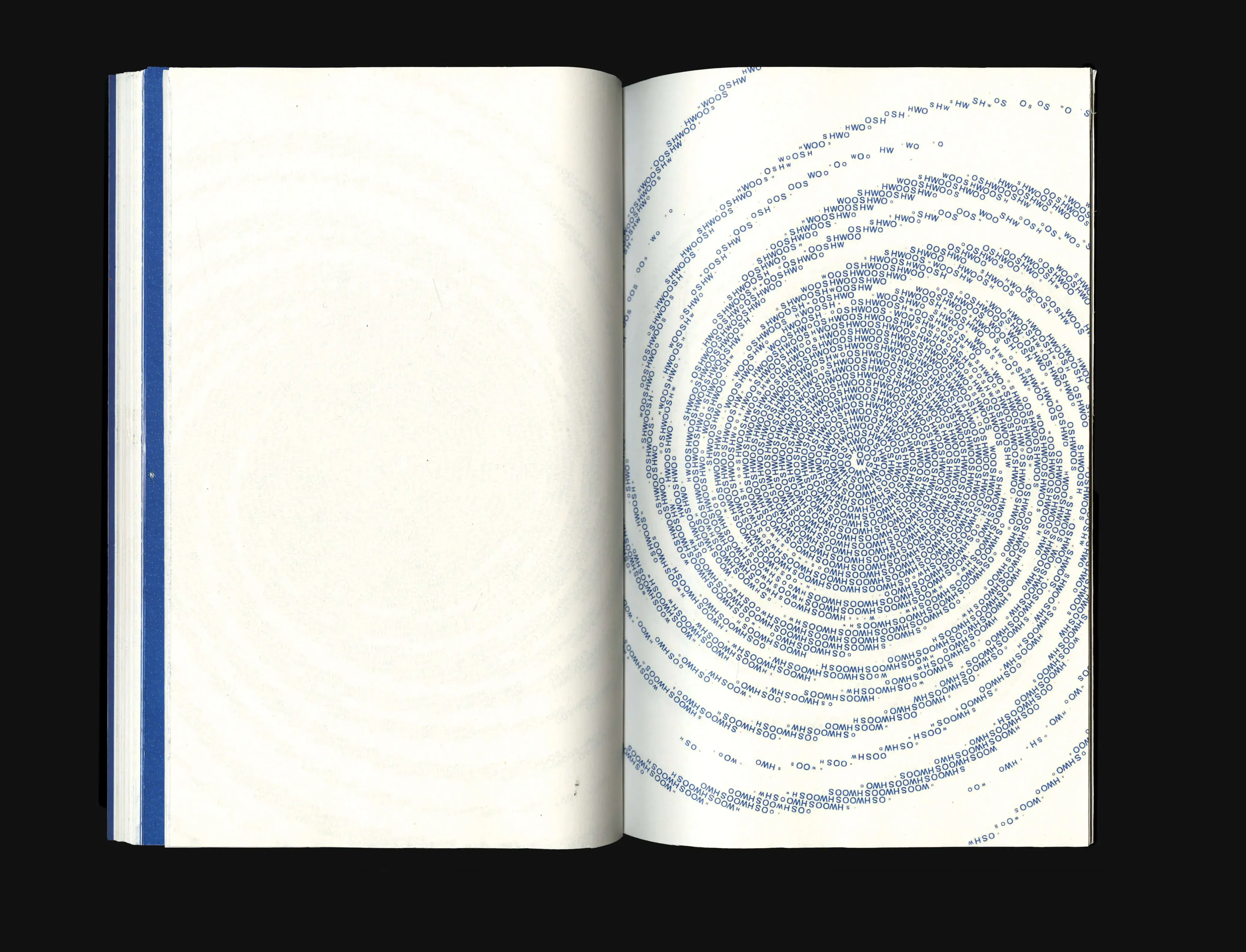 typographic spiral with word woosh